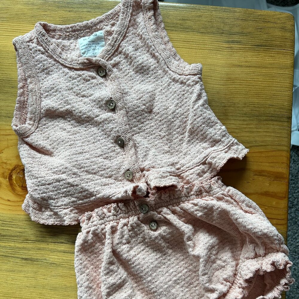 Baby Girl Play Up Pink 100% Organic Cotton Set Size 18M